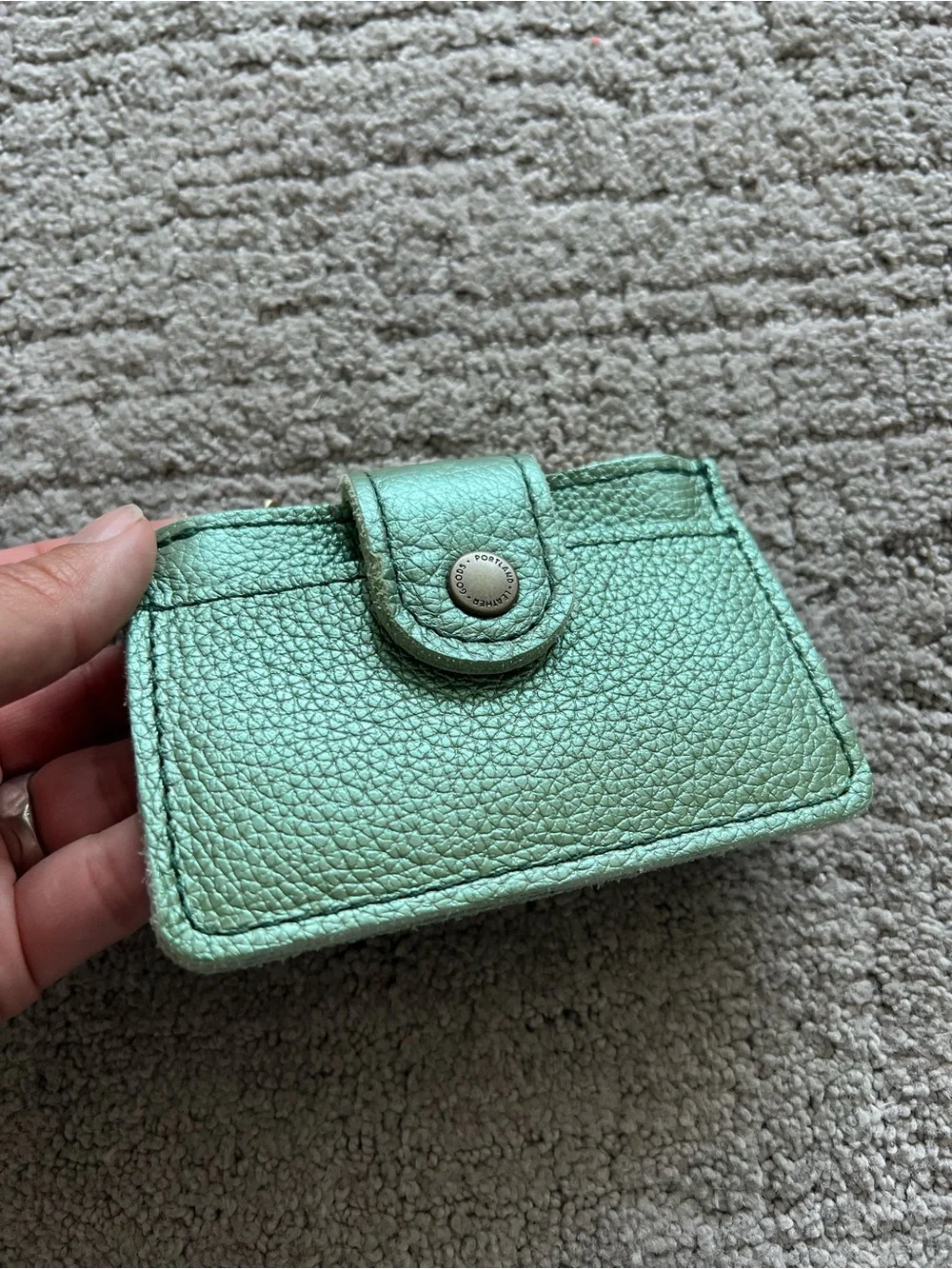 Portland Leather Metallic Green Sabrina Wallet